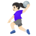 🤾🏻‍♀️ woman playing handball: light skin tone display on Google